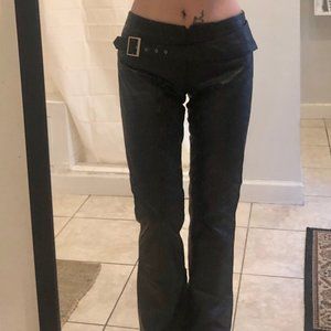 Black leather pants, size 2